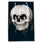 Spooky Halloween Melting Cranium With Bat Imagery Mittlere Geschenktüte (Vorderseite)