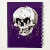 Spooky Halloween Melting Cranium With Bat Imagery  Planer (Rückseite)