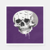 Spooky Halloween Melting Cranium With Bat Imagery  Serviette (Vorderseite)
