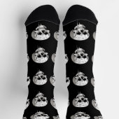 Spooky Halloween Melting Cranium With Bat Imagery Socken (Oben)