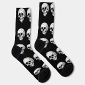 Spooky Halloween Melting Cranium With Bat Imagery Socken (Rechts)