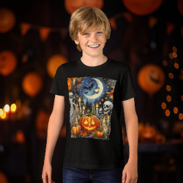 Spooky Halloween Men Black Tri-Blend Shirt