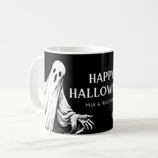 Spooky Halloween mit Geist Kaffeetasse (Vorderseite Links)