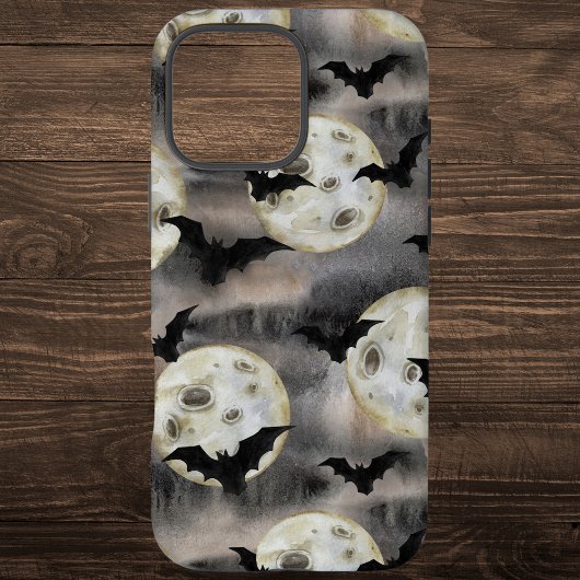 Spooky Halloween Mond und Fledermäuse Wasserfarbe Case-Mate iPhone Hülle