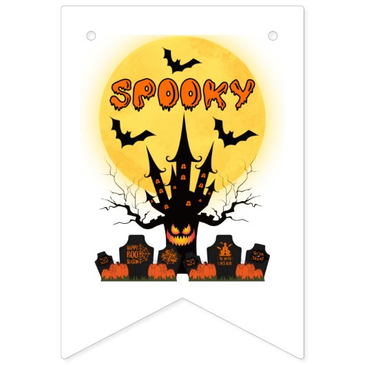 Spooky Halloween Moon Bunting Banner (Zweite Fahne)