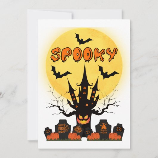 Spooky Halloween Moon Einladung (Vorderseite)