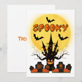 Spooky Halloween Moon Einladung (Vorne/Hinten)