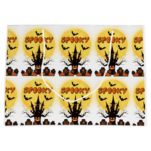 Spooky Halloween Moon Große Geschenktasche Geschenktüte (Vorderseite)