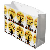 Spooky Halloween Moon Große Geschenktasche Geschenktüte (Rückseite Schrägansicht)