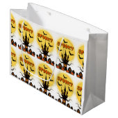 Spooky Halloween Moon Große Geschenktasche Geschenktüte (Vorderseite Schrägansicht)