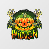 Spooky Halloween Neon Bat Pumpkin Fensteraufkleber (Blatt)