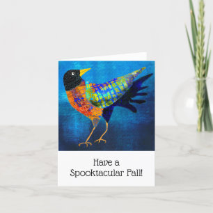 Spooky Halloween Niedlich Crow BLANK Grußkarte Dankeskarte