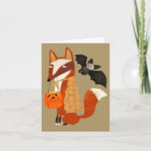 Spooky Halloween Niedlich Fox BLANK Grußkarte Dankeskarte (Vorderseite)