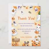 Spooky Halloween Niedlich Ghost Danke Einladung (Vorderseite)