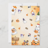 Spooky Halloween Niedlich Ghost Danke Einladung (Rückseite)