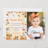 Spooky Halloween Niedlich Ghost Danke Foto Einladung (Vorderseite)