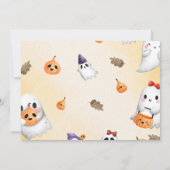 Spooky Halloween Niedlich Ghost Danke Foto Einladung (Rückseite)