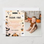 Spooky Halloween Niedlich Ghost Danke-Karte Einladung (Vorderseite)