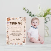 Spooky Halloween Niedlich Ghost-Foto Dankeskarte (Stehend Vorderseite)