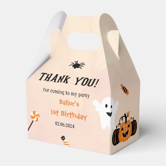 Spooky Halloween Niedlich Ghost Gefälligkeitsboxen Geschenkschachtel (Rückseite)