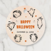 Spooky Halloween Niedlich Ghost Geschenkanhänger (Rückseite)