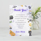 Spooky Halloween Niedlich Ghost Party Danke-Karte Dankeskarte (Stehend Vorderseite)