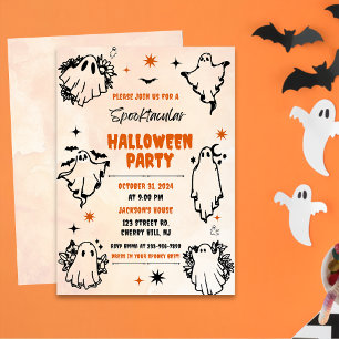 Spooky Halloween Niedlich Ghost-Party Einladung