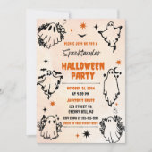 Spooky Halloween Niedlich Ghost-Party Einladung (Vorderseite)