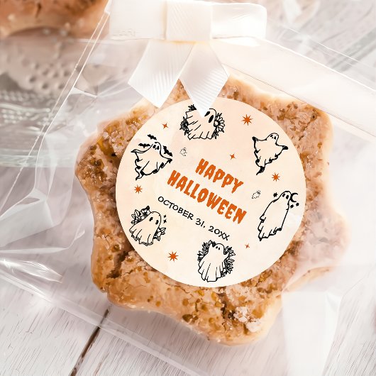 Spooky Halloween Niedlich Ghost Runder Aufkleber