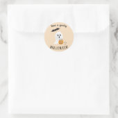 Spooky Halloween Niedlich Ghost Trick oder Tretboo Runder Aufkleber (Tasche)