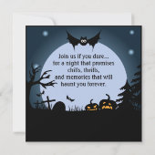 Spooky Halloween Night Costume Party Einladung (Rückseite)