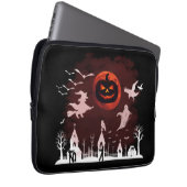 Spooky Halloween Night Full Moon Pumpkin Szene Laptopschutzhülle (Vorne Rechts)