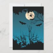 Spooky Halloween Night Full Moon und Flying Bats Einladung (Vorderseite)