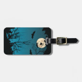 Spooky Halloween Night Full Moon und Flying Bats Gepäckanhänger (Vorderseite horizontal)