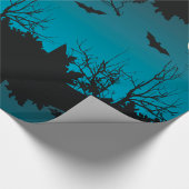 Spooky Halloween Night Full Moon und Flying Bats Geschenkpapier