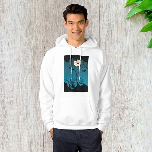 Spooky Halloween Night Full Moon und Flying Bats Hoodie