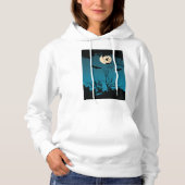 Spooky Halloween Night Full Moon und Flying Bats Hoodie (Vorderseite)