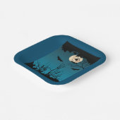 Spooky Halloween Night Full Moon und Flying Bats Pappteller (Gewinkelt)