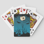Spooky Halloween Night Full Moon und Flying Bats Spielkarten (Rückseite)