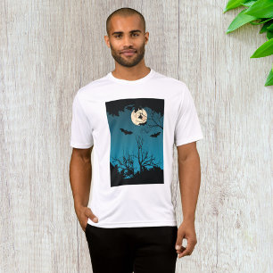 Spooky Halloween Night Full Moon und Flying Bats T-Shirt