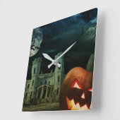Spooky Halloween Night Fun Quadratische Wanduhr (Winkel)