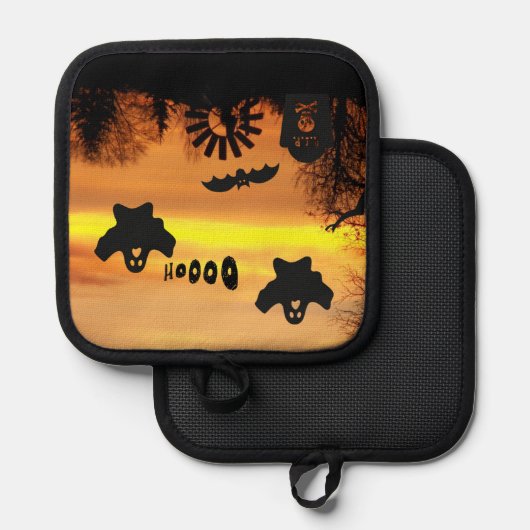 Spooky Halloween Night Ghosts Topflappen (Vorderseite/Rückseite)