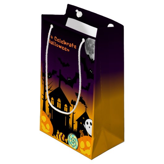 Spooky Halloween Night Gift Bag Kleine Geschenktüte (Vorderseite Schrägansicht)