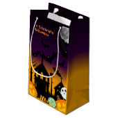 Spooky Halloween Night Gift Bag Kleine Geschenktüte (Rückseite Schrägansicht)