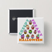 Spooky Halloween Night of the Living Cupcakes Button (Vorne & Hinten)