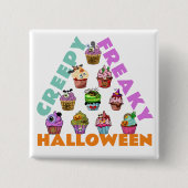Spooky Halloween Night of the Living Cupcakes Button (Vorderseite)