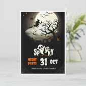 Spooky Halloween Night Party Flyer Einladung (Stehend Vorderseite)