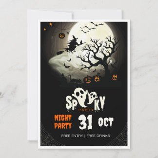 Spooky Halloween Night Party Flyer Einladung