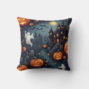 Spooky Halloween Night Spuk House Throw Kissen