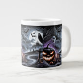 Spooky Halloween Night: Spuk Pumpkins und Geist Jumbo-Tasse (Vorderseite Rechts)
